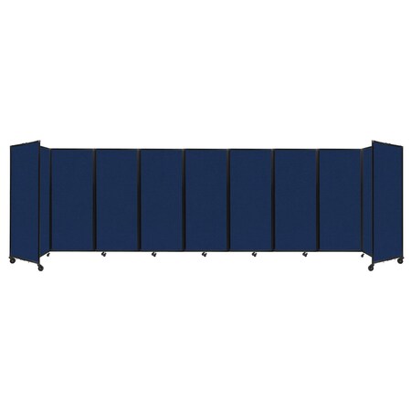 Versare Room Divider 360 Folding Portable Partition 25' x 6'10" Navy Blue Fabric 1182903
